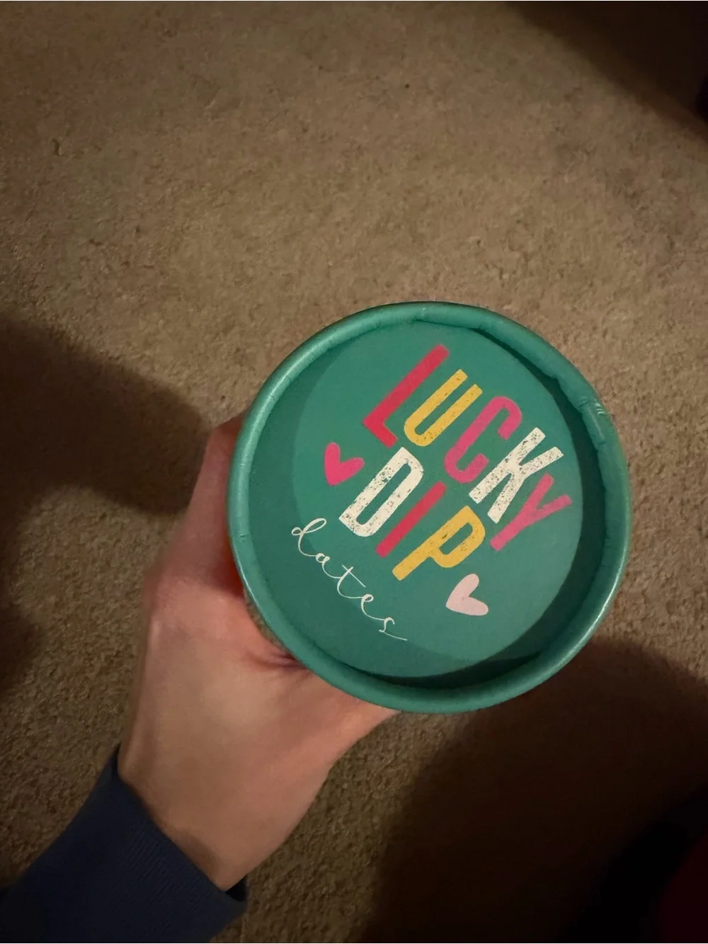 Lucky Dip Dates Canister — Pink & Teal